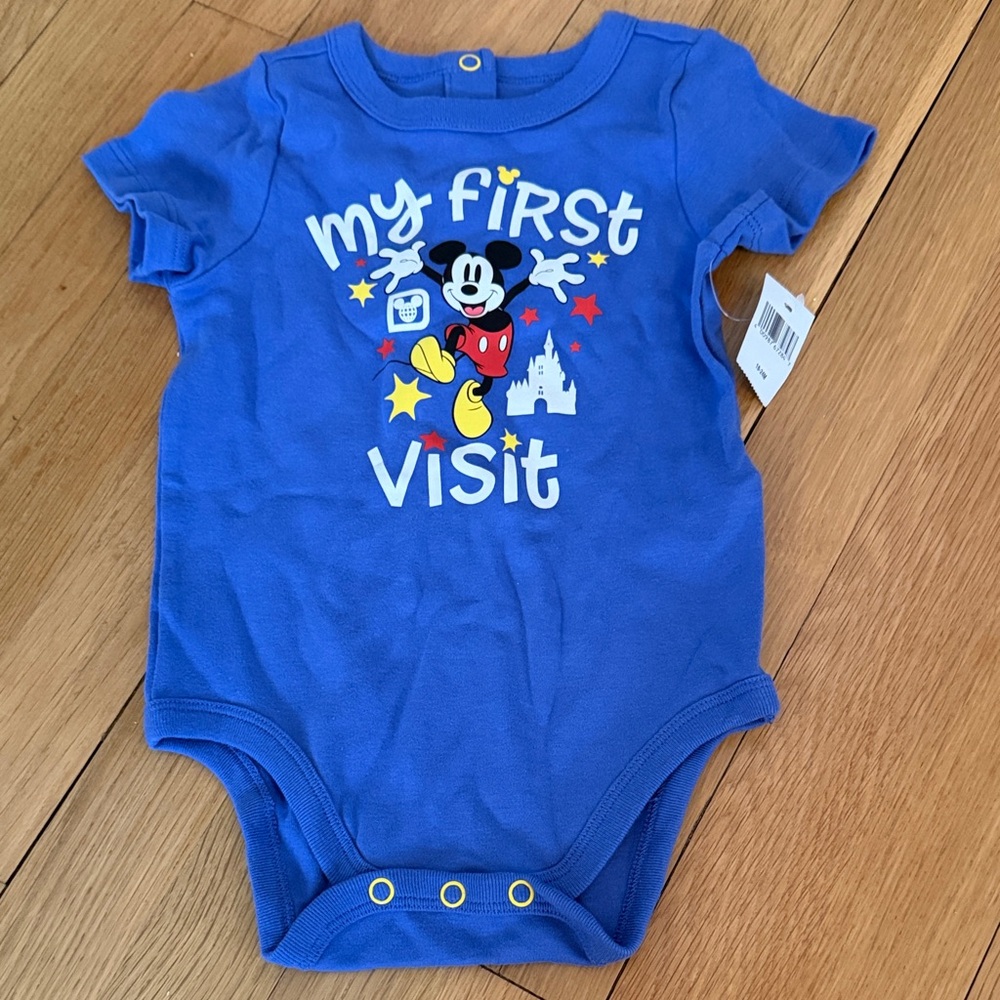 Disney Blue 'My First Visit' Mickey Mouse One Piece